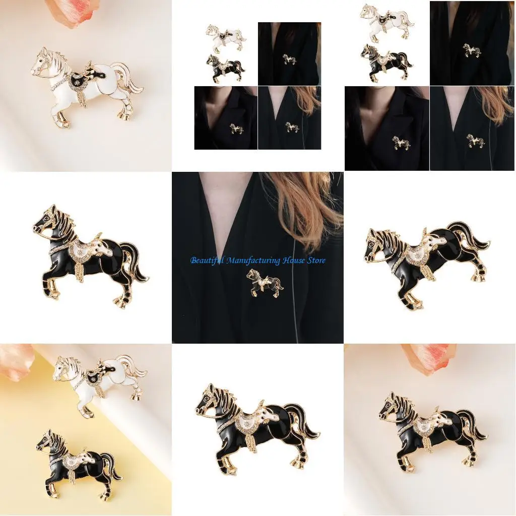 Spilla a cavallo in lega E56A Abbigliamento comodo Distintivo rivestimento facile da usare Abbellimento decorativo per varie