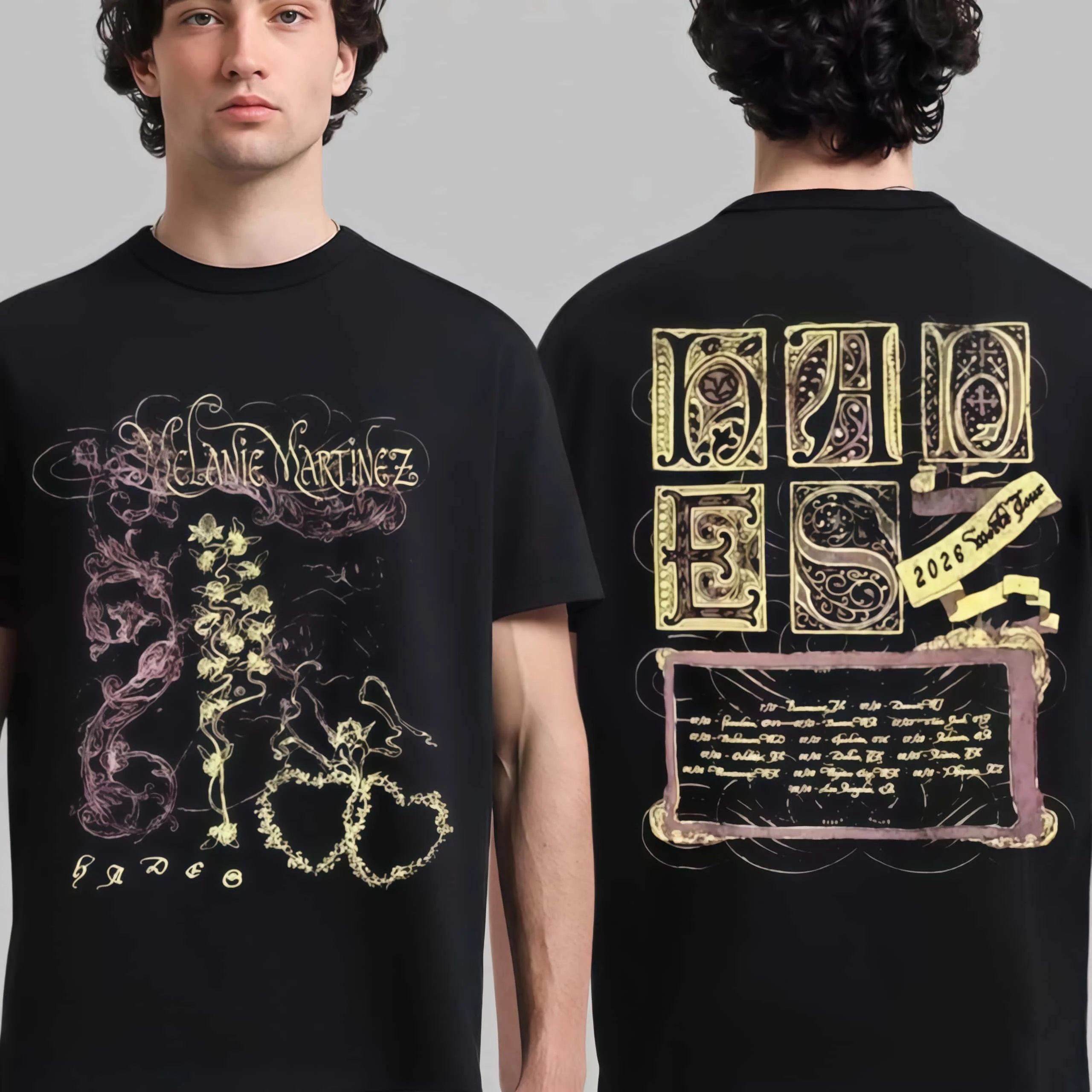 Melanie Martinez Hades The Sacrifice Tour 2026 Charcoal T-Shirt Summer Clothes Streetwear Y2K Men Women Cotton Oversized T-shirt