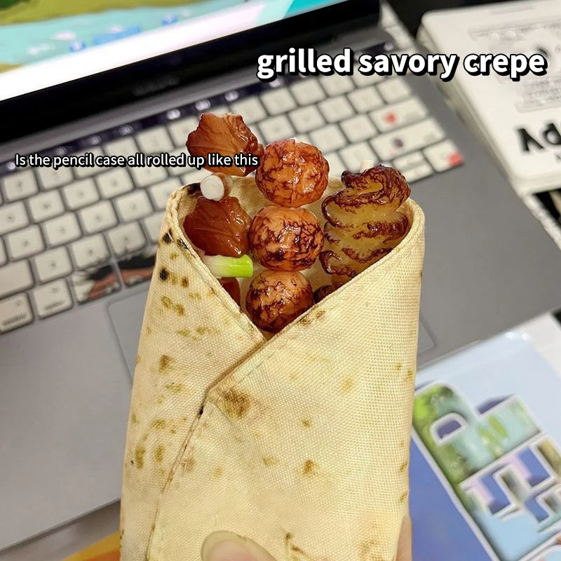 Tas penyimpanan alat tulis sekolah, kreatif lucu bentuk Multi fungsi tas penyimpanan simulasi makanan pulpen alat tulis