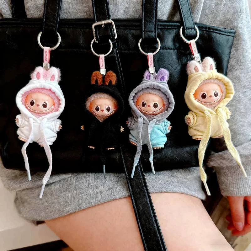 

For 10.5cm Labubu V4 The Monsters Pin for Love Series One-Piece Jumpsuit hoodie Pants for Labubu V4 Clothes Outfit Accessories