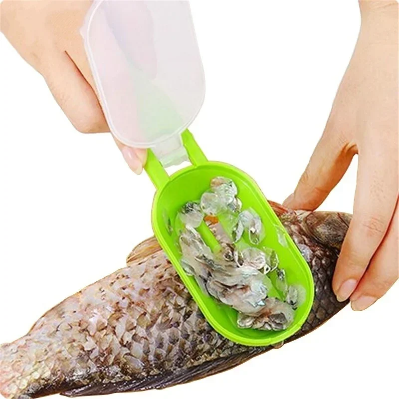 Fish Scale Scraper Fishing Scale Brush Graters Fast Remove Fish Peeler Scalers Cleaning Brush Seafood Tool Kitchen Accessories