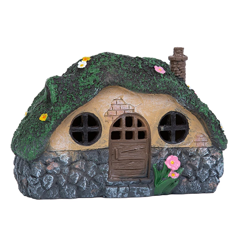 Solar Garden Statue Lights Fairy Garden Shed Resin Decorative Lights for Yards, Lawns, Yard Art Decorations, Housewarming Gifts