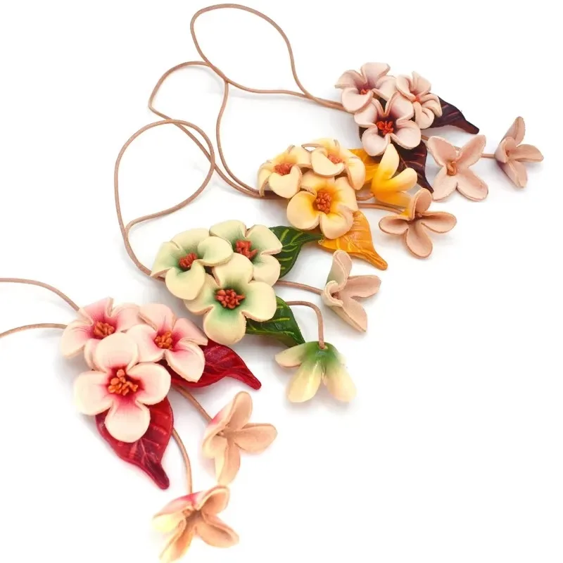 Genuine Top Grain Cowhide Floral Car Hanging Ornament Elegant Handbag Charm Fashionable Auto Interior Decor Cute Gift for Women