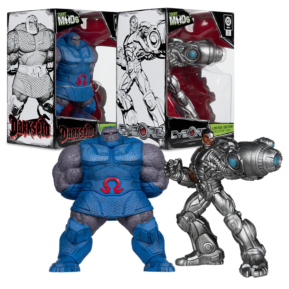 McFarlane Toys Cyborg/Darkseid (Todd's Mods) Edição limitada Coletor de vinil 4,5" Figuras de ação posadas modelo boneca kit de garagem
