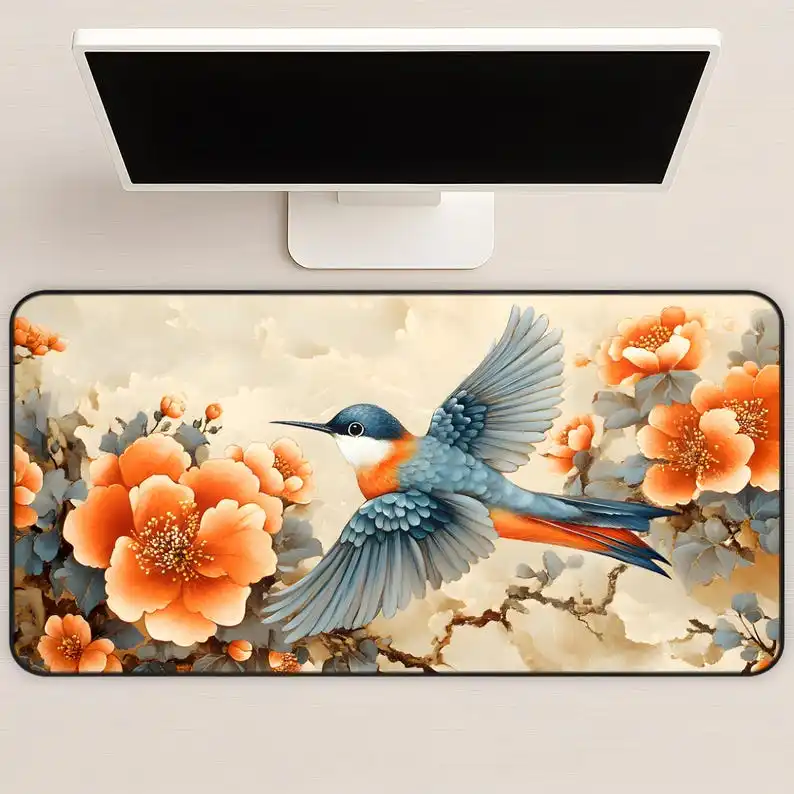 Hummingbird Patterned Placemat, Non-slip Waterproof Mouse Pad, Cute Gaming Desktop Decoration Mat, A Perfect Gift for Friends.