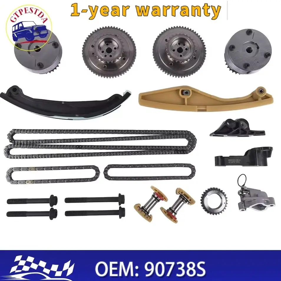 

AT4Z6K254A AT4Z6K255A Timing Chain Kit Cam Phaser VVT AT4Z6L266B for Ford Lincoln Taurus Transit Explorer F-150 3.5L 3.7L 11-19
