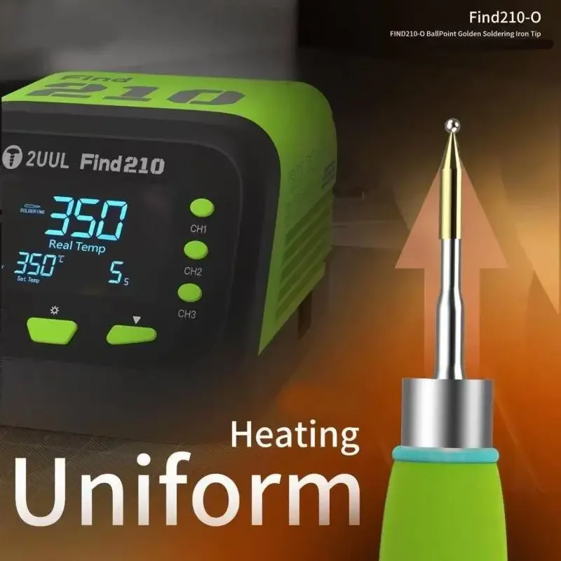 018 020 002 مجموعة لحام 2UUL FIND C210 O BallPoint رئيس مطلية بالذهب سبيكة لحام نصائح للهواتف الإلكترونية بغا طقم تصليح وحدة المعالجة المركزية #4