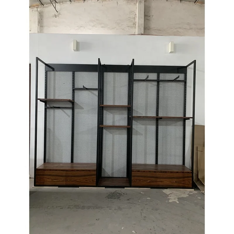 [Customized]2023 Black Retail Shop Fittings And Store Furniture Clothes Boutique  Metal Clothing Display Rack