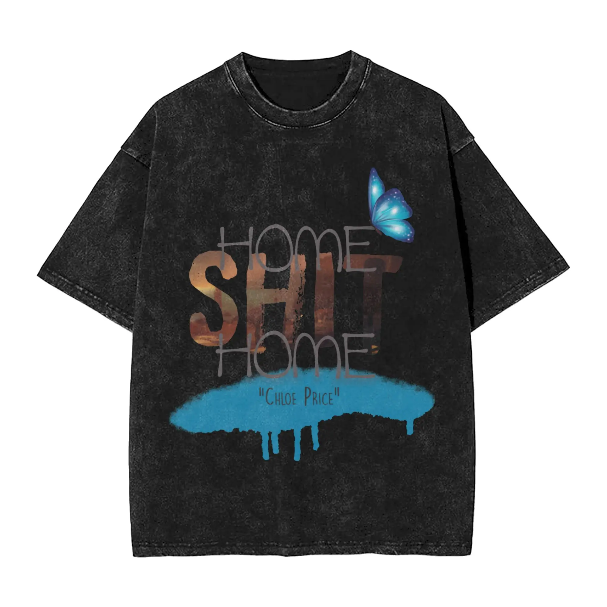 

Футболка Home Shit Home Life is Strange в стиле хип-хоп, хлопковые футболки большого размера для мужчин и женщин, топы, уличная футболка с графическим рисунком