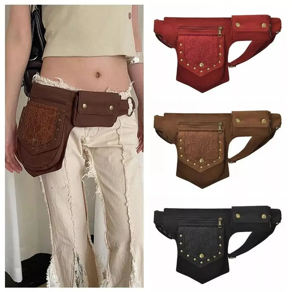 

New Ethnic Style Belt Waist Packs Retro Lightweight Drop Leg Belt Pouch Multifunctional Travel Sport Bag