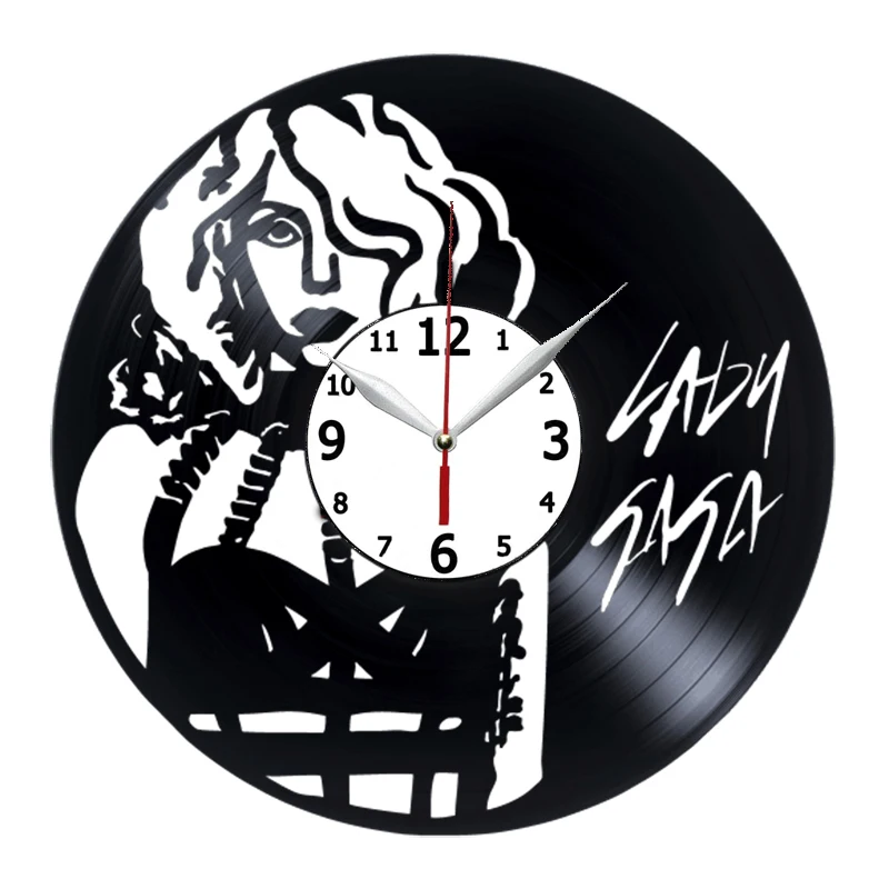 LADY GAGA HANDMADE VINYL RECORD WALL CLOCK FAN GIFT Vinyl CD  Hanging Clock Black Living Room Home Bedroom Cafe Decor