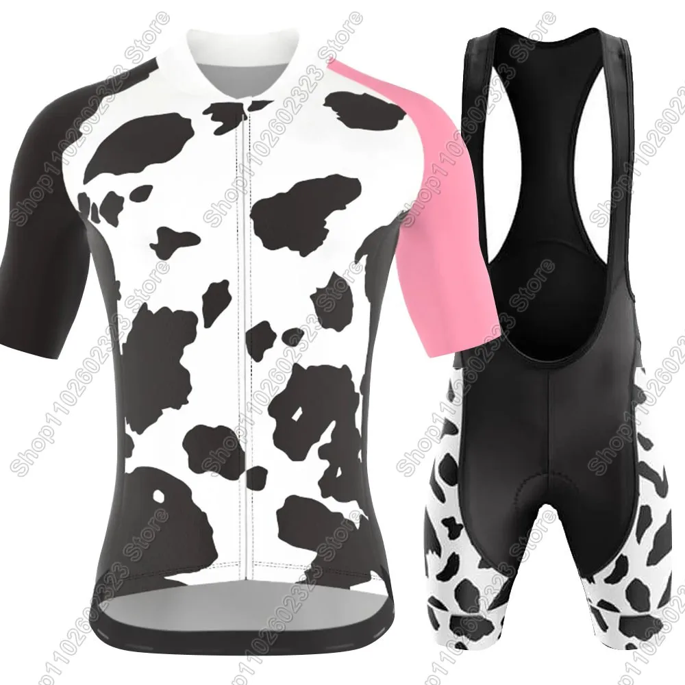 

Комплект велосипедного трикотажа с рисунком аниме «Корова 2025», летняя одежда для велосипеда, рубашки для шоссейного велосипеда, костюм, велосипедные нагрудники, шорты MTB Ropa Maillot