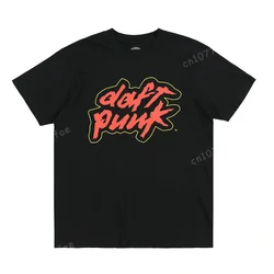 -Camiseta Daft Punk para hombre y mujer, Tops de algodón, ropa informal Unisex, moda de Color sólido, ropa de calle de manga corta