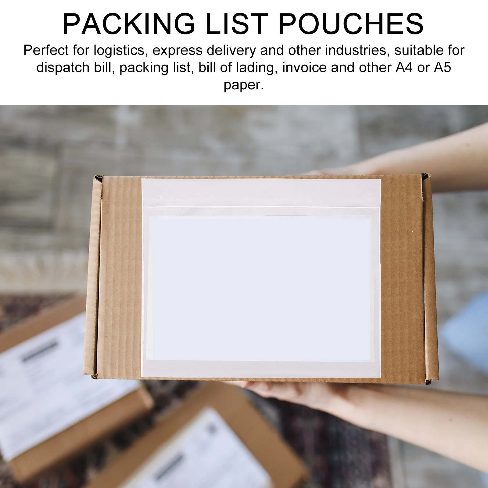 100개 셀프 접착 투명 포장 리스트 봉투, 송장 배송 라벨 물류 문서 보호용
