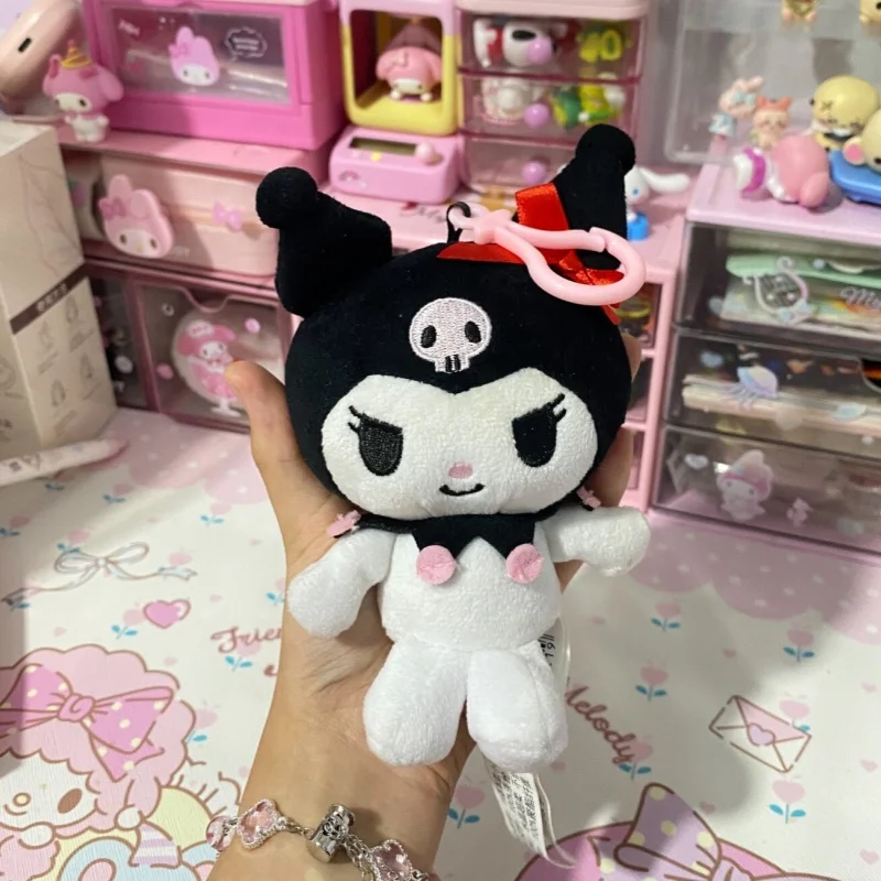 Produced By E-Strong Authentic Official Item Kuromi Wear A Skirt Plush Doll Shoulder Bag Hanging Ornaments Friend Festival Gifts
