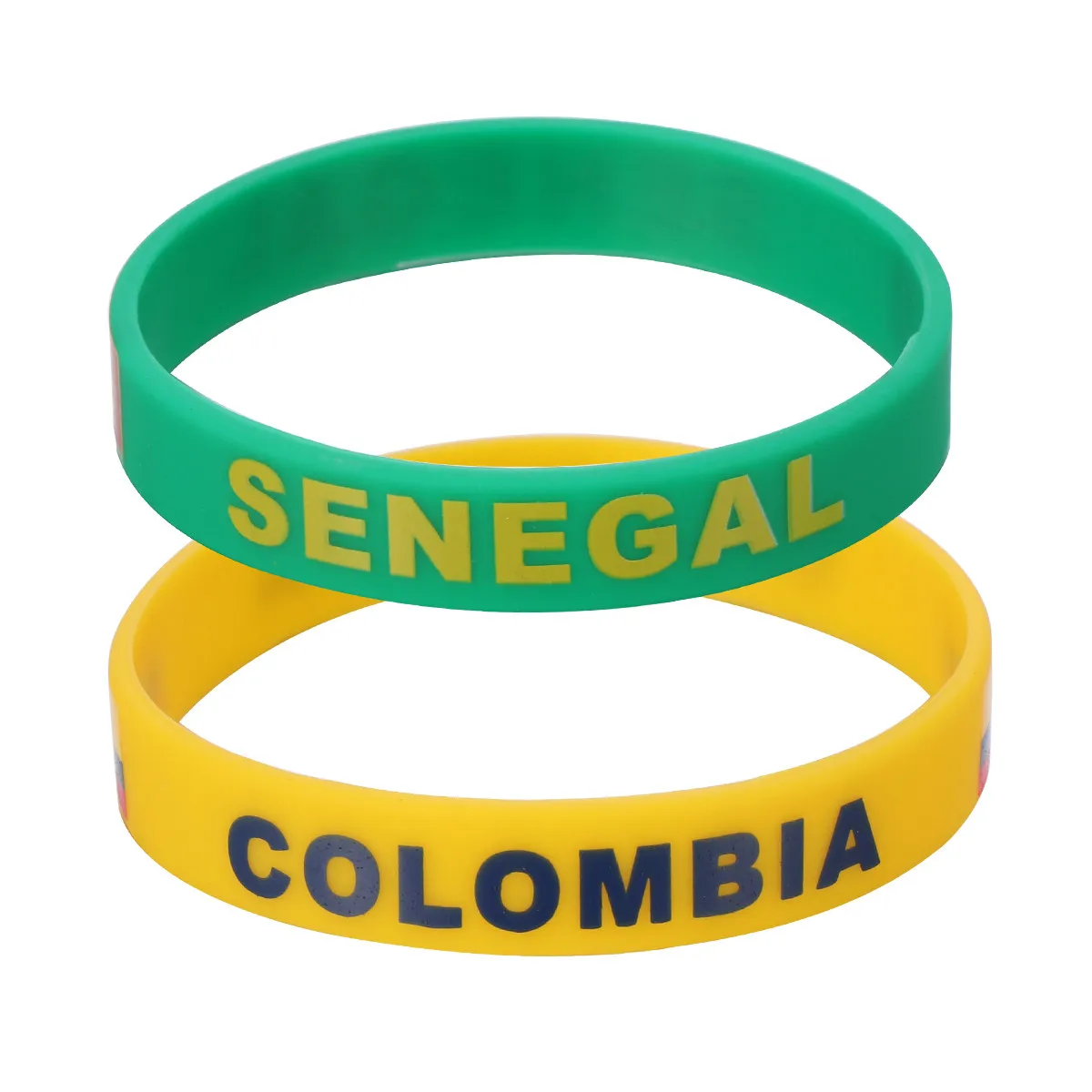 

6Pcs Silicone Country Wristband Soft Comfortable Sports Bracelet One Size Football Match Game Fans Cheer Flag Wristbands