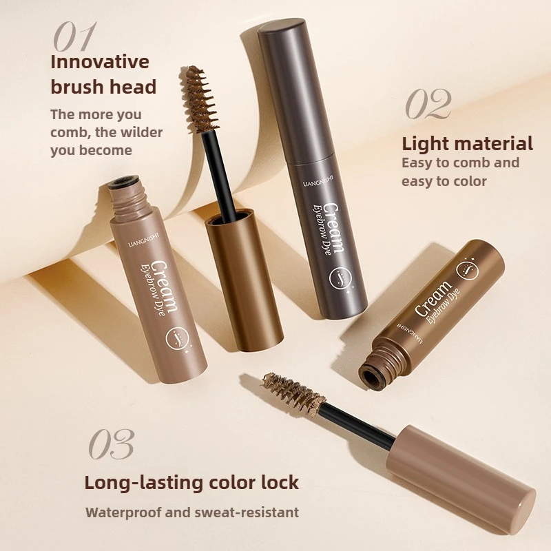 Wodoodporny żel do brwi, odporny na rozmazywanie, długotrwały, naturalny efekt piórkowych brwi, formuła odporna na pot, do skóry tłustej, do noszenia przez cały dzień.