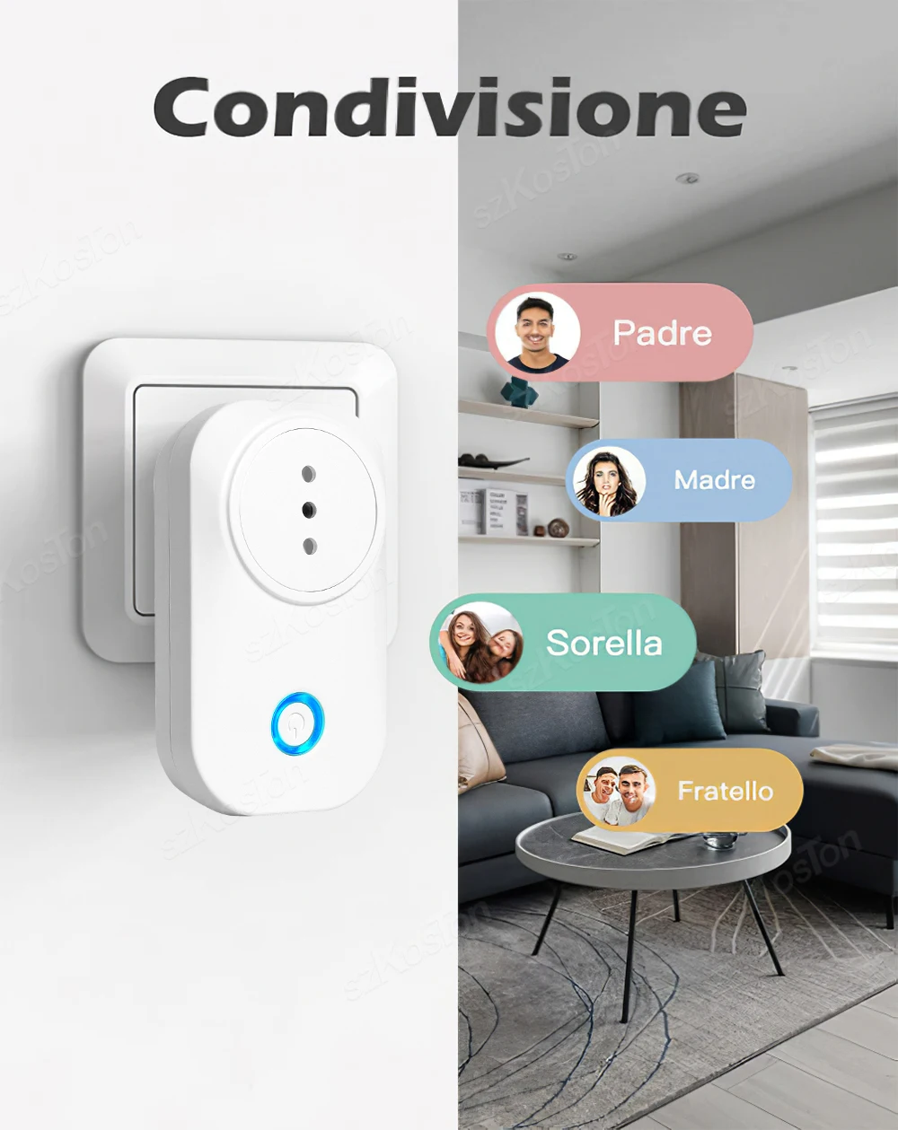 16A Chile Italy Wifi Smart Socket Tuya Smart Life APP Wireless Smart Plug with Power Monitor Timer Voice Works with Alexa Google