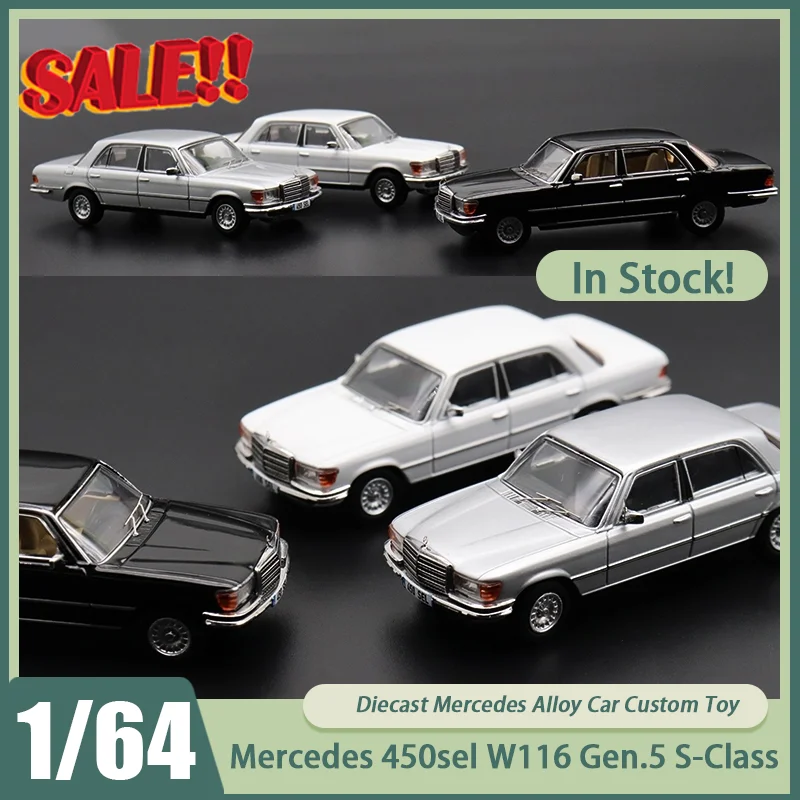 

New In Stock Maxwell 1:64 Mercedes-Benz 450sel W116 Gen.5 S-Class Car Alloy Miniature Diecast Mercedes Ornaments Custom Toys Kid