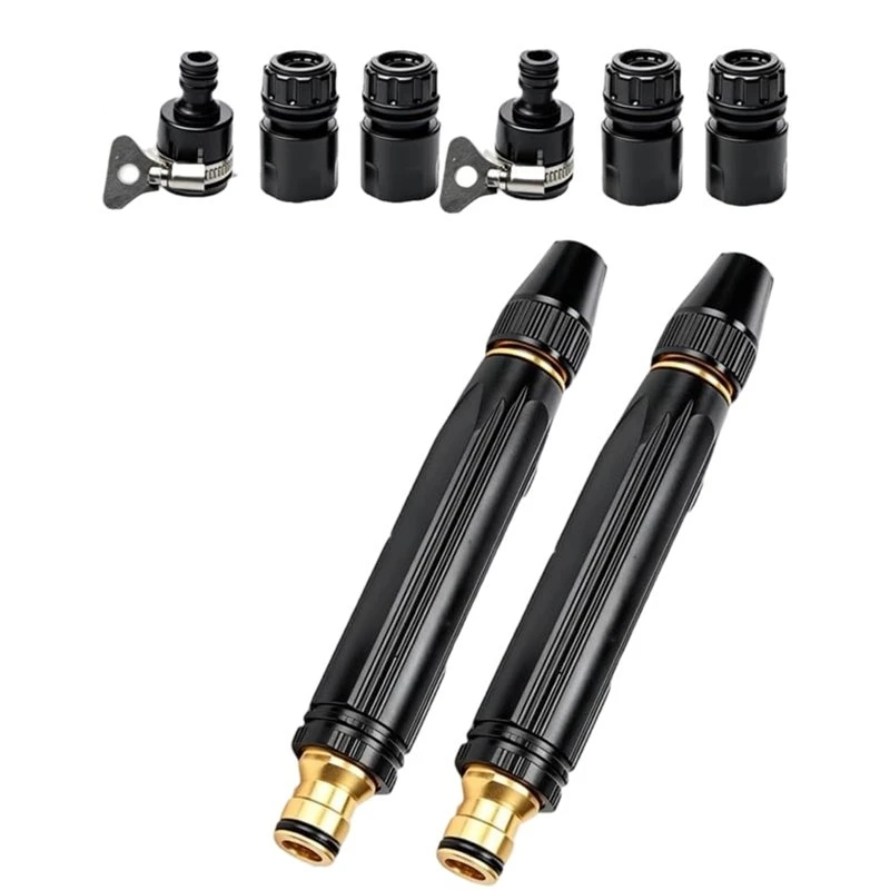A03Z-High-Power Pressure Washer Nozzle Set(2-Pack), Includes Connector And 3 Spray Modes Ideal For Car, Yard, Pet Cleaning