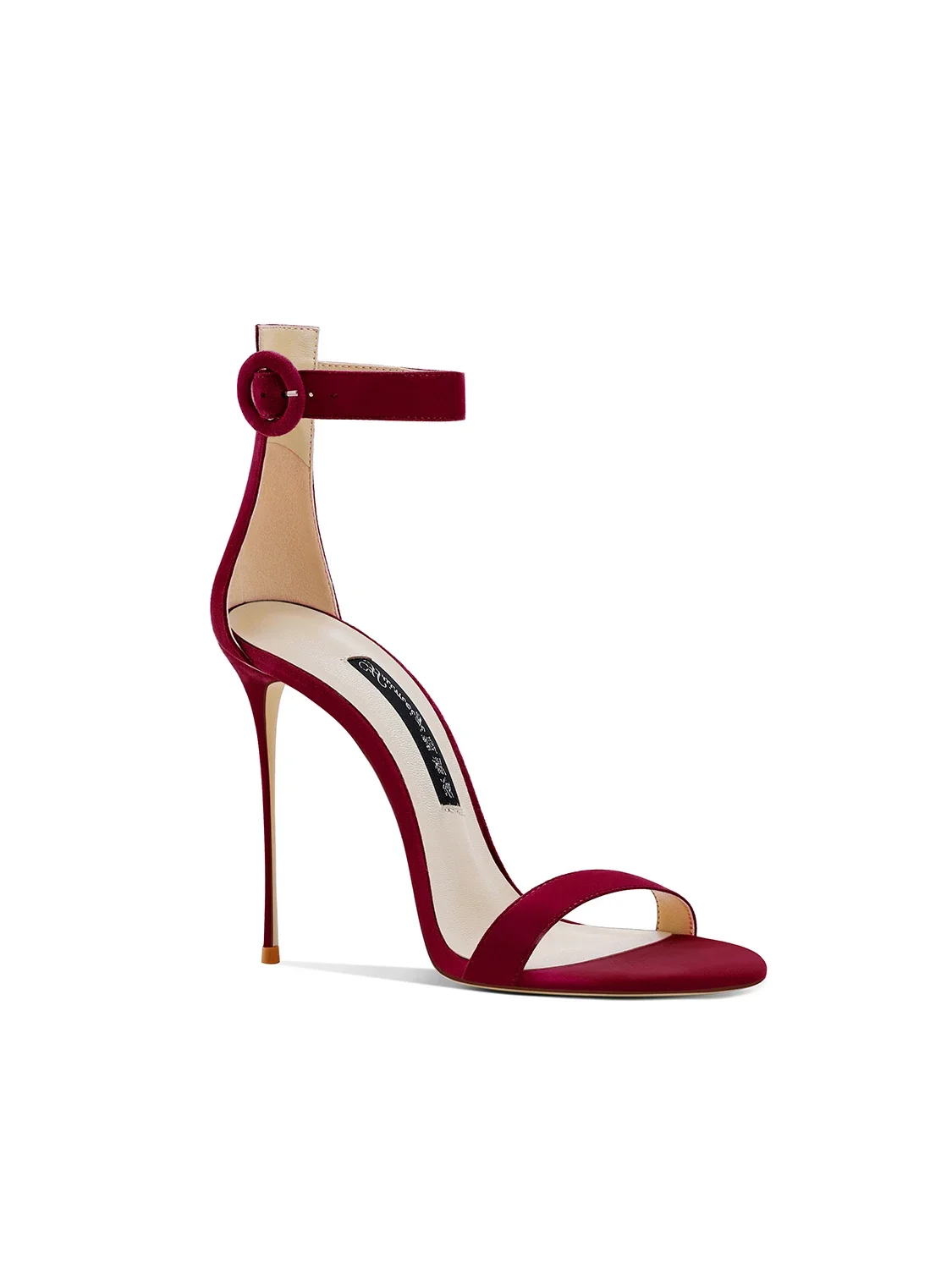 Burgundy High Heels Fashion Sandals Women's Thin Heel with 2024 Summer New Wear High Sense Versatile