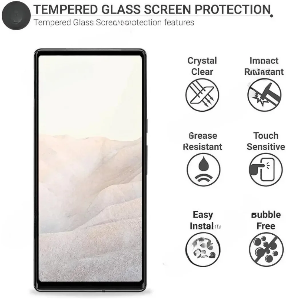 3 Pcs Tempered Glass For Google Pixel 9 Pro XL 8 7 6 Pro 7A 6A 5A 4A 3 XL HD Curved Full Cover Screen Protector Easy to install