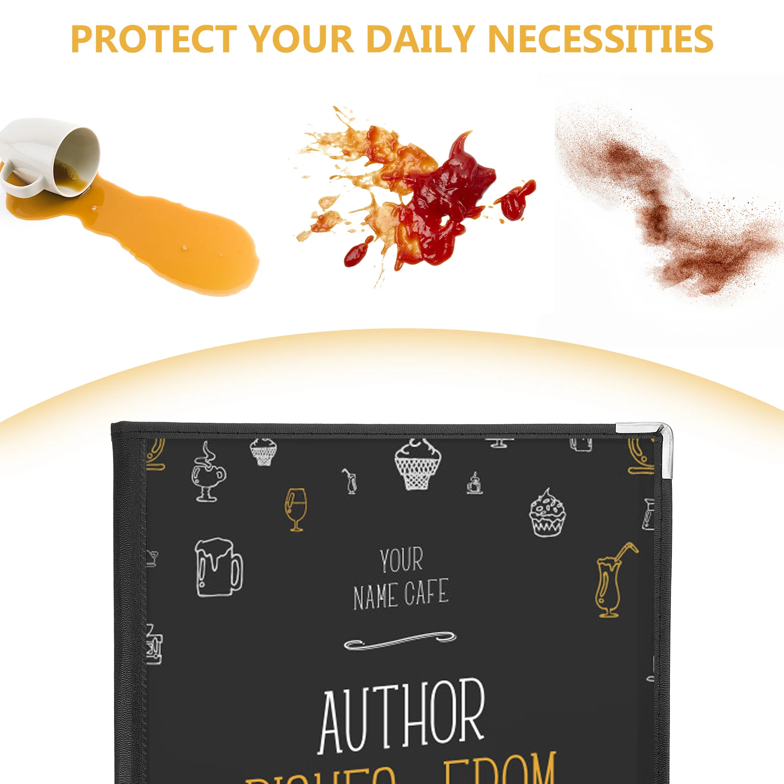 Clear Pvc Binder Cover Folder Restaurant Supply Kitchen Menu Binder Rounded Corner Easy Storage Durable Portable Loose Leaf Ring