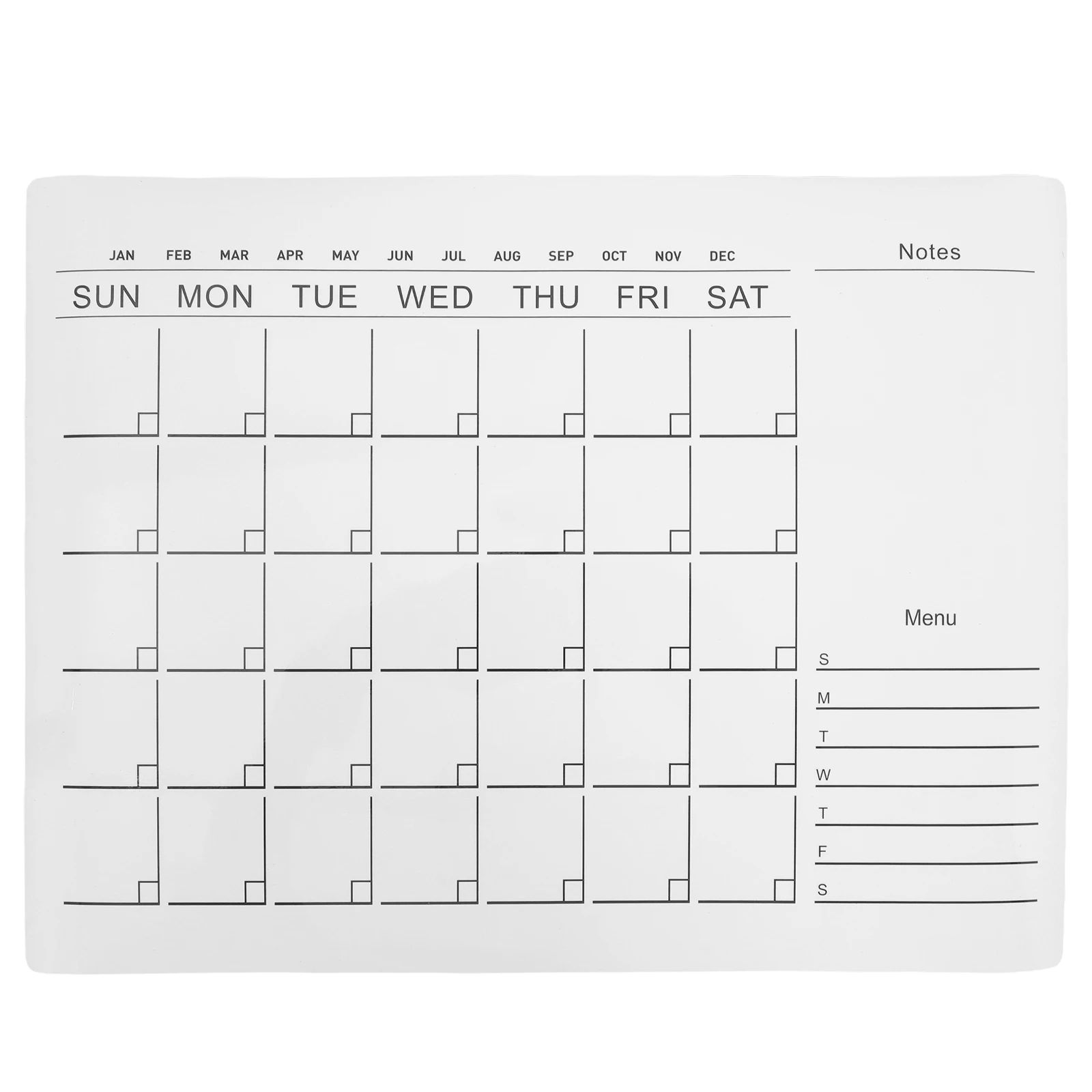 Image 3: 1 feuille d'autocollants tableau blanc effaçable à sec, tableau de calendrier 30x40cm, réutilisable, auto-adhésif, planificateur mensuel, tableau de planification mural en PVC