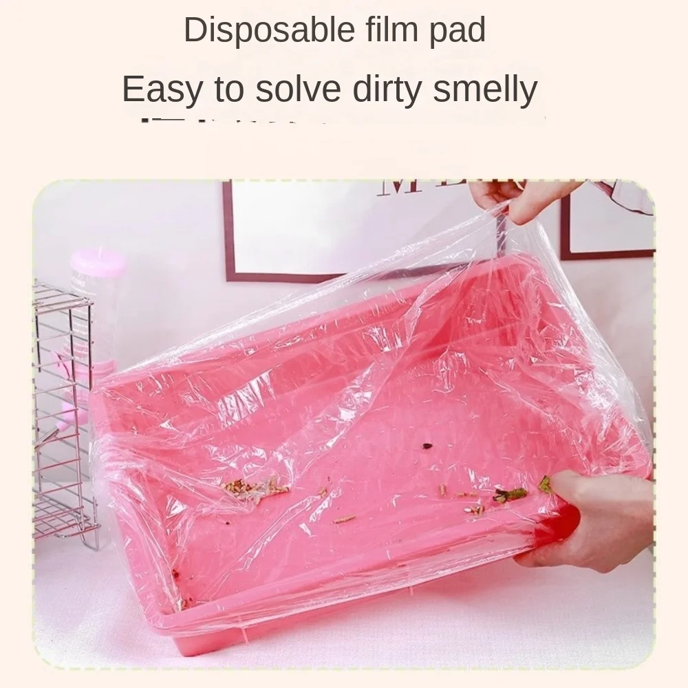 10pcs Rectangular Disposable Rabbit Cage Tray Mat Transparent Elastic Pet Tray Cover Thick Bird Cage Tray for Dog Cat