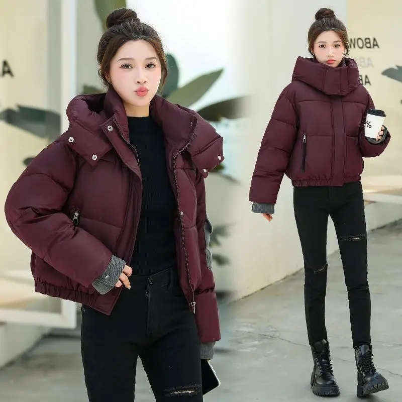 Korte Katoenen Gewatteerde Jas Dames 2026 Herfst Winter Nieuwe Down Jas Vrouwen Parka Explosies Mode Uitloper Casual Capuchon Overwear