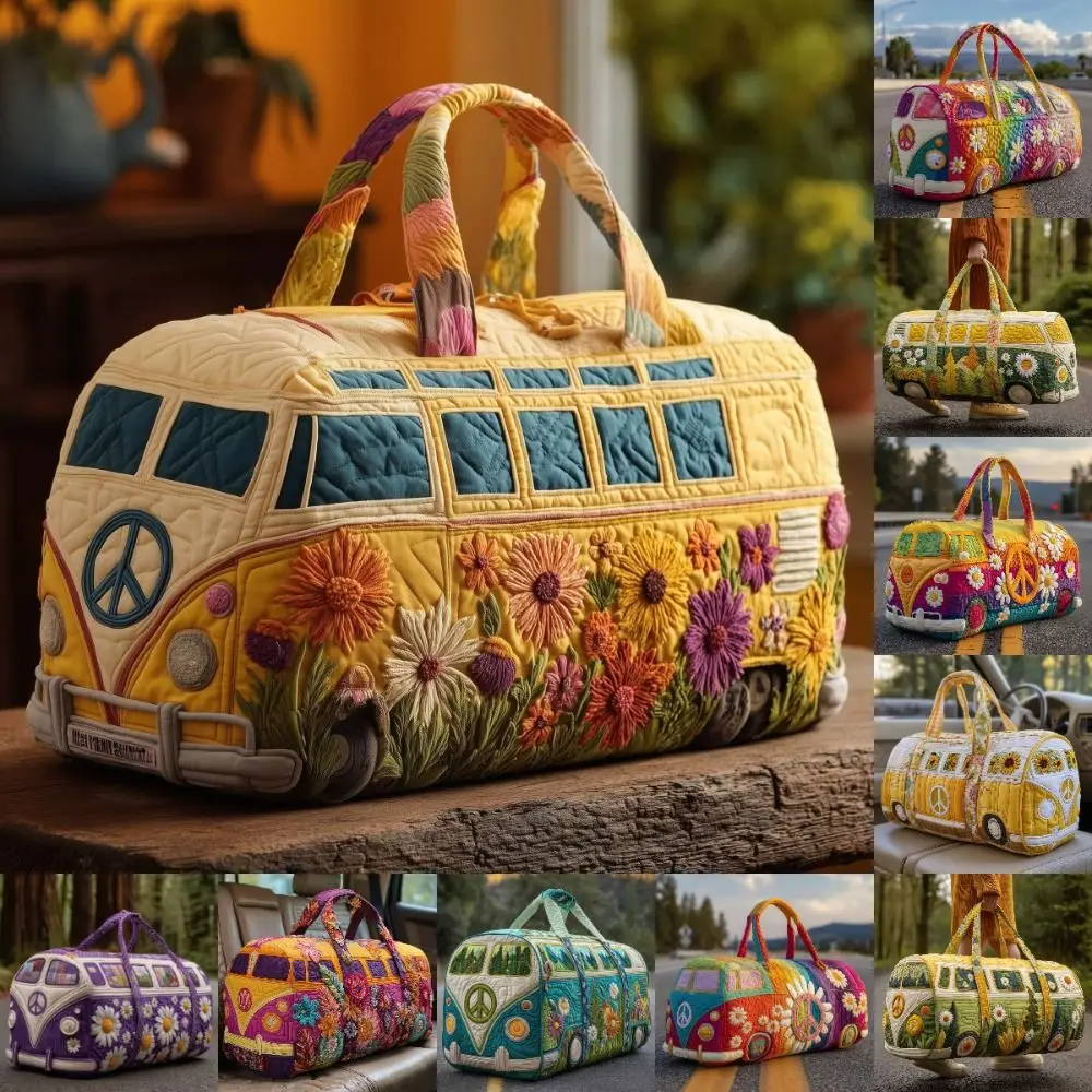 

Adjustable Strap Quilted Duffle Bag Large Capacity 3D Quilting Craft Short-distance Handbag Tote Bags Travel Duffel Bag