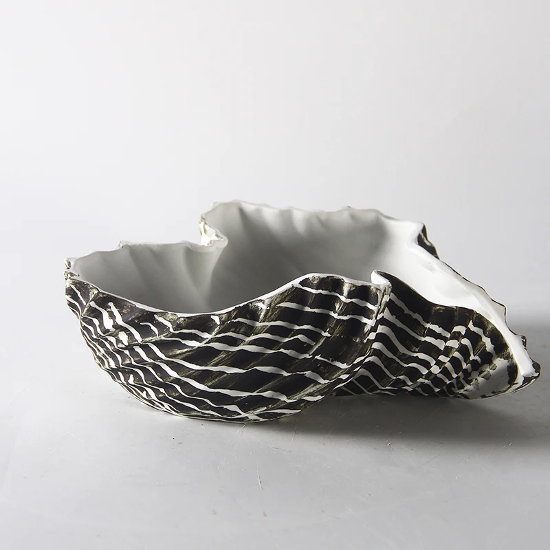 

Современная керамическая ваза для фруктов в виде ракушек, креативное украшение для центральной части дивана, элегантный сервировочный поднос для гостиной, настольная витрина