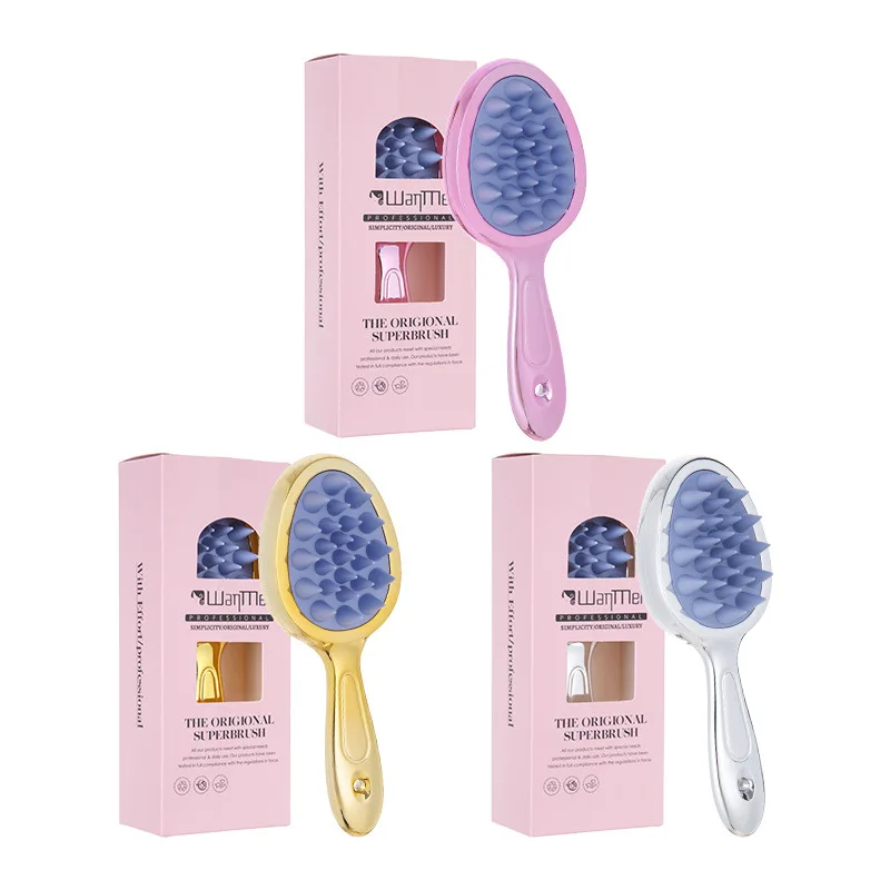 

Electroplated Double-Sided Massage Bath Refreshing Color Shampoo Brush Double-Sided Two-In-One Scalp Cleaning Anti-Itching Comb