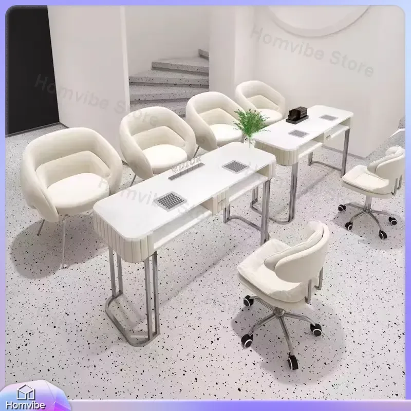 Custom Light Luxury Gold Nail Art Table Top Wooden Beauty Salon Desk for Manicure Pedicure Spa Service Bedroom Living Room