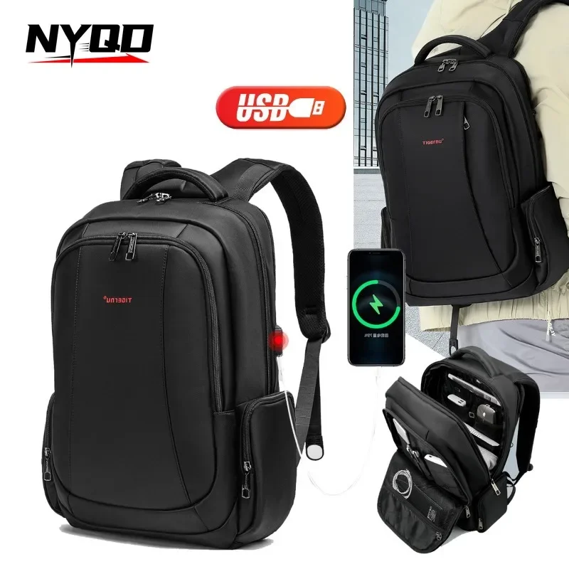 Fashion Male Multifunctional Anti-theft Backpacks Men Business Commuting Large Capacity Nylon Computer Bag School Backpack