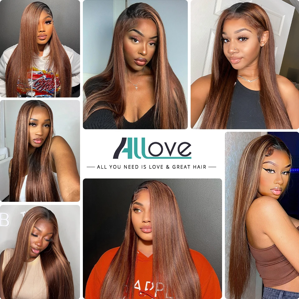 Allove 1b 4 30 Highlight Human Hair Bundels Ombre Steil Hair Fb 30 100% Braziliaanse Maagdelijke Human Hair Weave Extensions