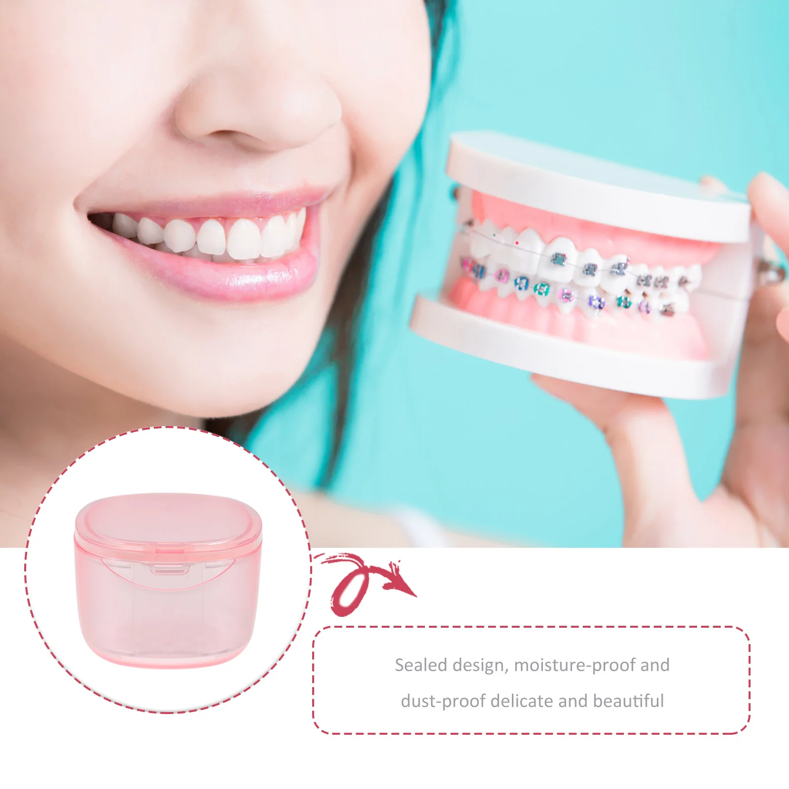 

Retainer Cleaning Container Case Denture for Retainers Portable Pc Holder Storage