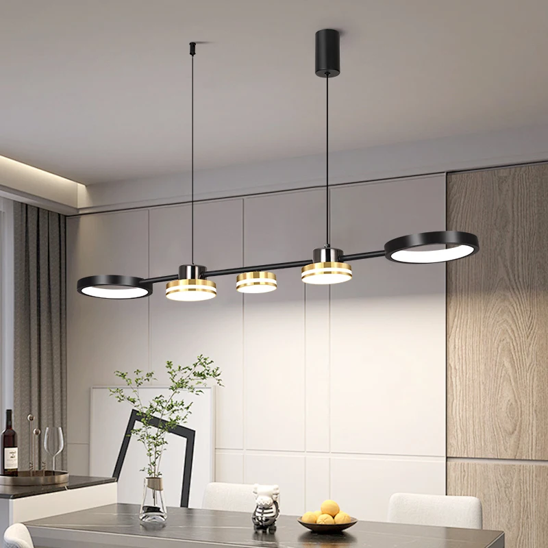 Luces colgantes mesa moderna LED candelabro lineal largo iluminación de isla de cocina para lámpara colgante comedor sala de estar luz de oficina