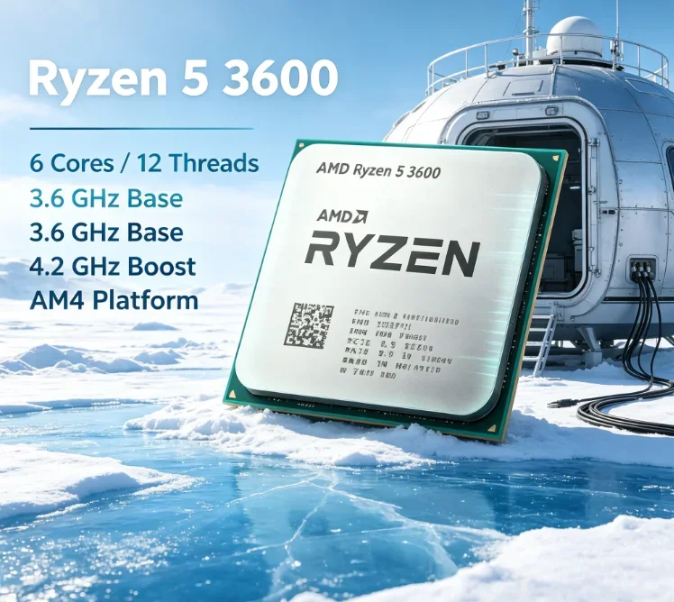 

AMD R5 3600 No Integrated Graphics CPU 6 Core 12 Thread 3.6GHz 7NM AM4 Socket Discrete GPU Required Gaming Processor No Box