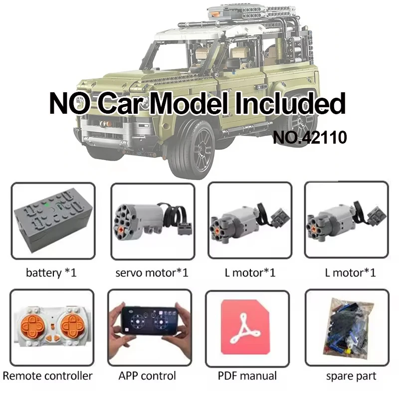 Technical RC Modification Motor Kit for 42154/ 42141/42096 /42056/ 42083 /42010/42111/42115 Car Building Block Brick (no car)