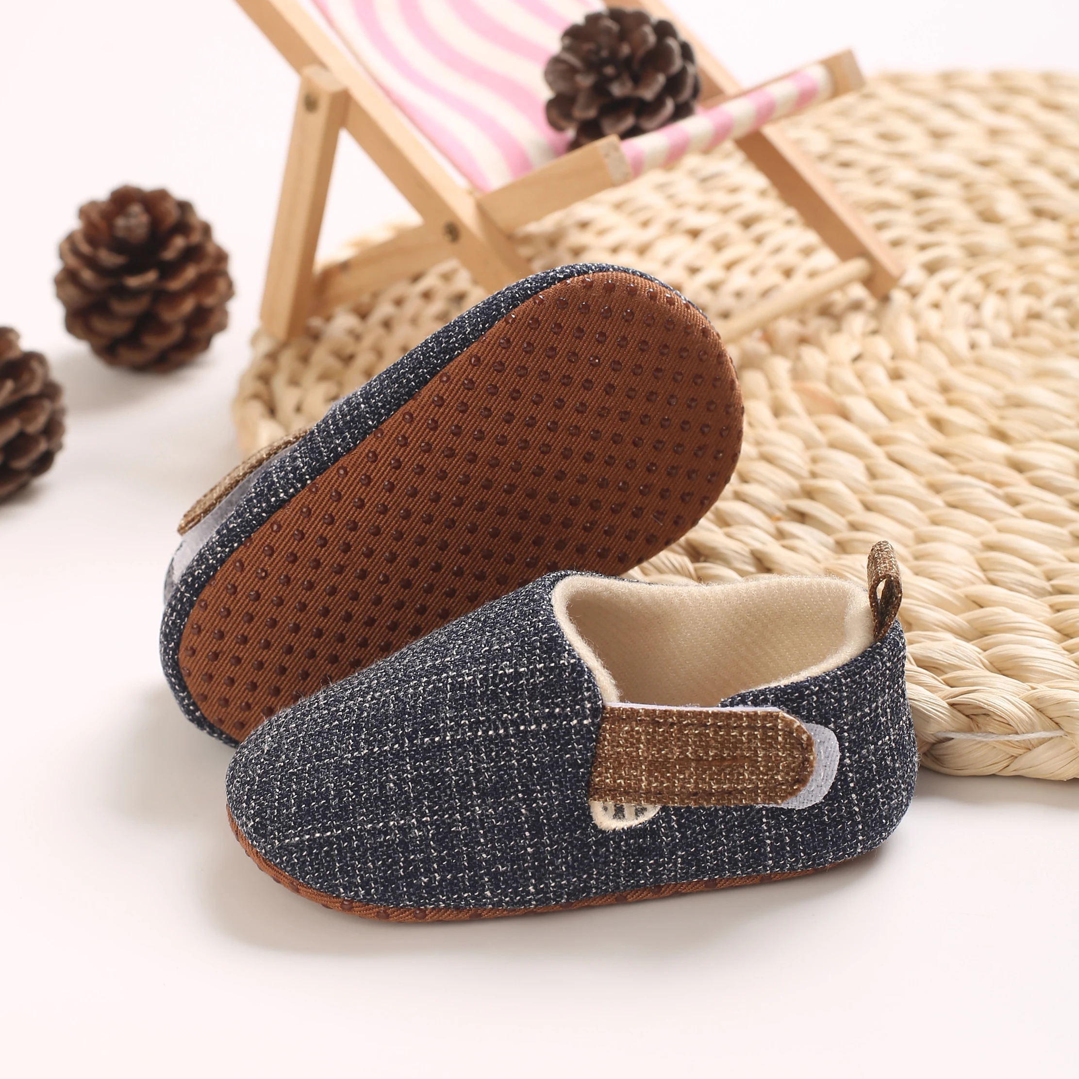 0-18M Baby Slippers Soft Sole Non‑slip Toddler First Walker Shoes Adjustable Strap Breathable Casual Infant Crib Shoes For Newbo