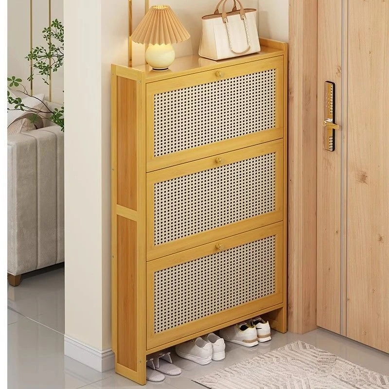 

Ultra-thin shoe cabinet, tipping bucket shelf at the entrance of the household, against the wall and entrance, simple storage