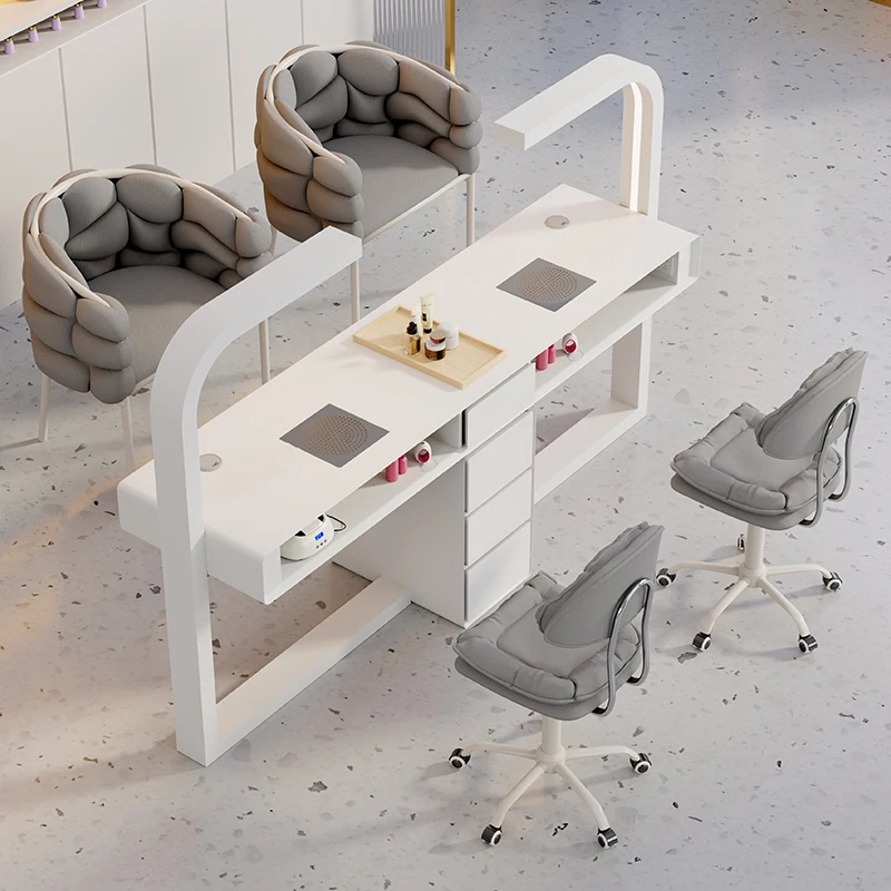 Organizers Makeup Nail Table White Women Luxury Chairs Nail Table Workstation Professional Tavolo Unghie Manicure Furniture