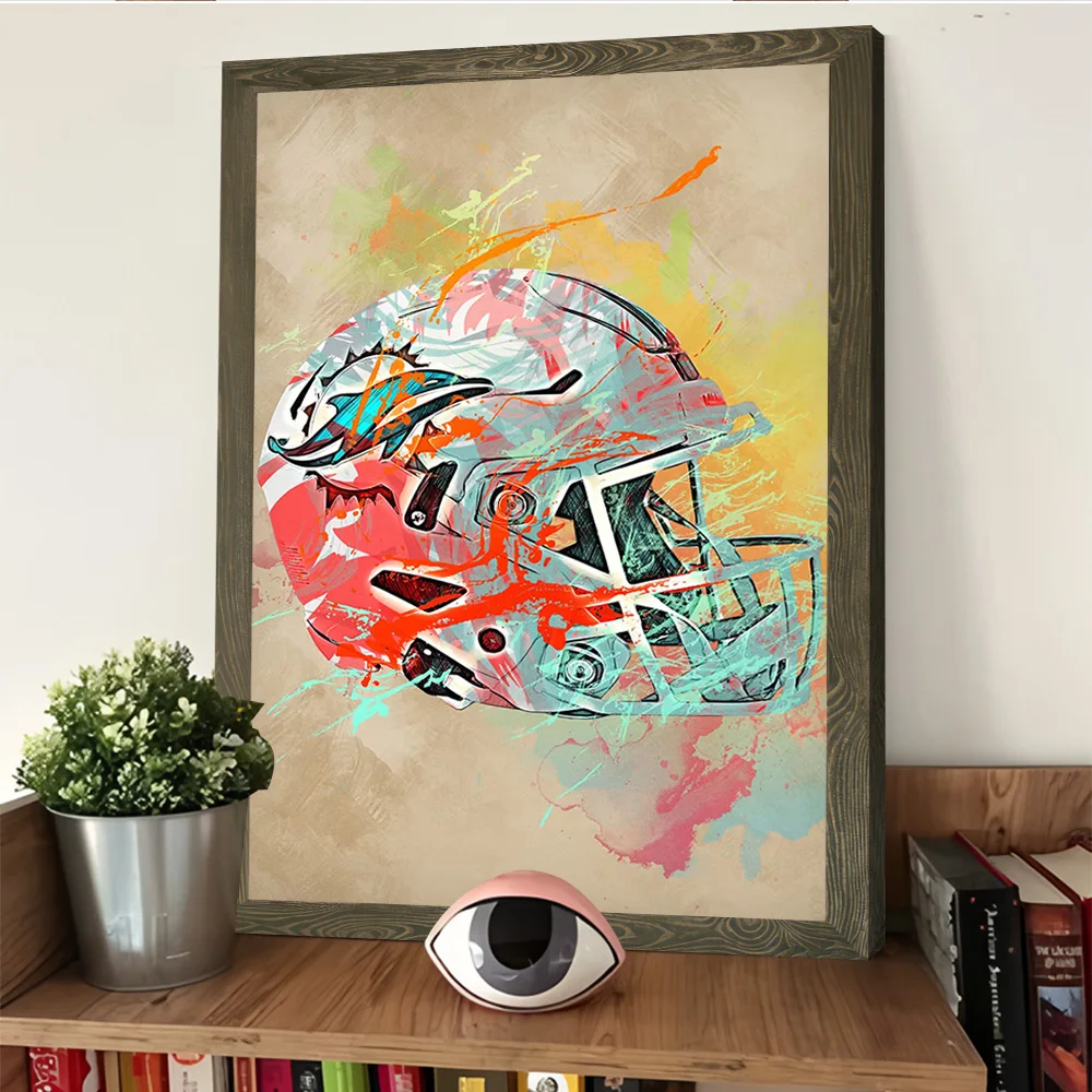 ميامي الدلافين خوذة المشارك تخصيص مطبوعة حائط لوح رسم الفن هدية للديكور الداخلي غرفة الحمام ديكور المنزل #4