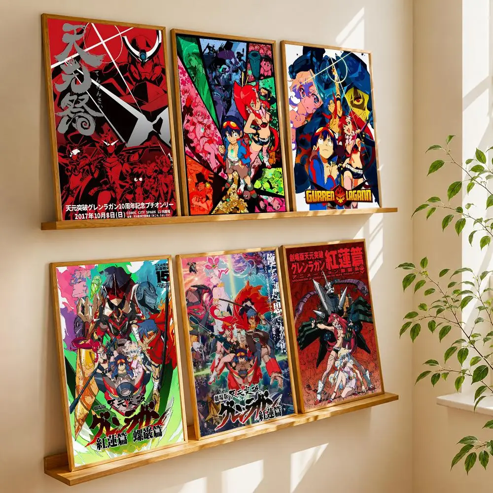 Tengen T-Toppa Gurren Lagann Poster HD Home Wall Stickers House Hallway Living Room Bedroom Bar Office Decor Art Prints