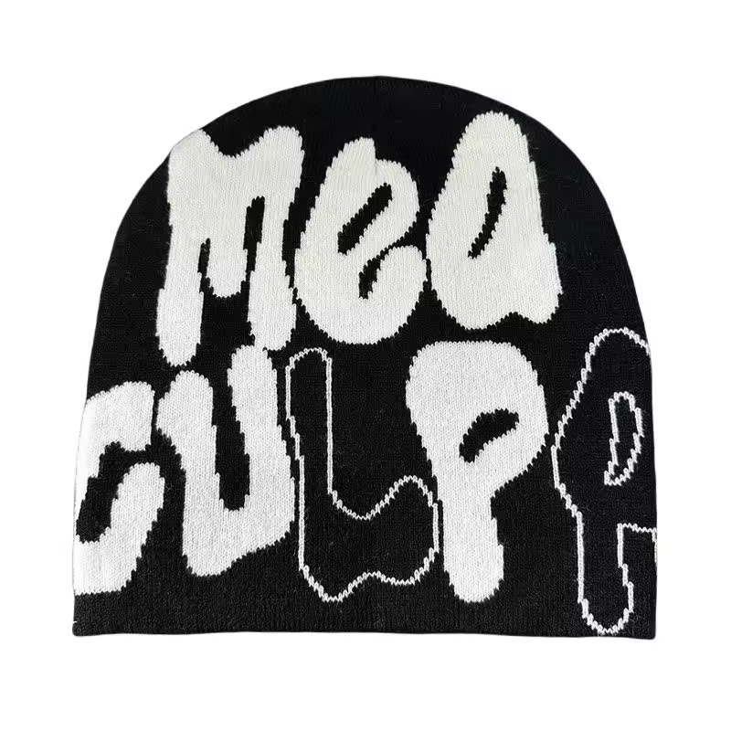 Mea Culpa Knitting Beanies Hat For Women Men Couple Y2K What's In Fashion Bonnet Kpop Wool Skullies Hoods Lady Caps Gorro шапка - Image 6