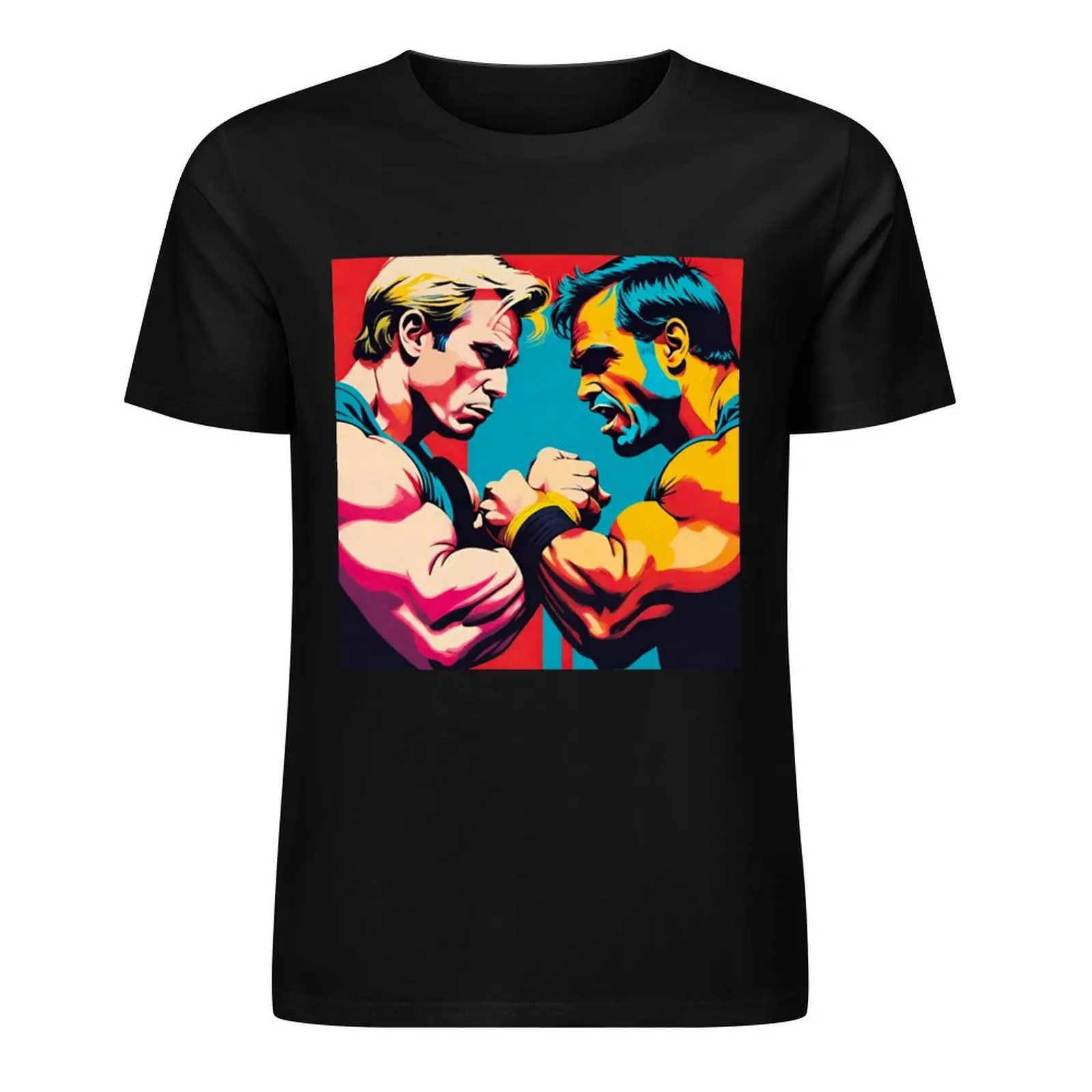 Battle of Strength: Two Arm Wrestlers Locked in Intense Contest T-Shirt summer tops vintage anime shirt men workout shirt