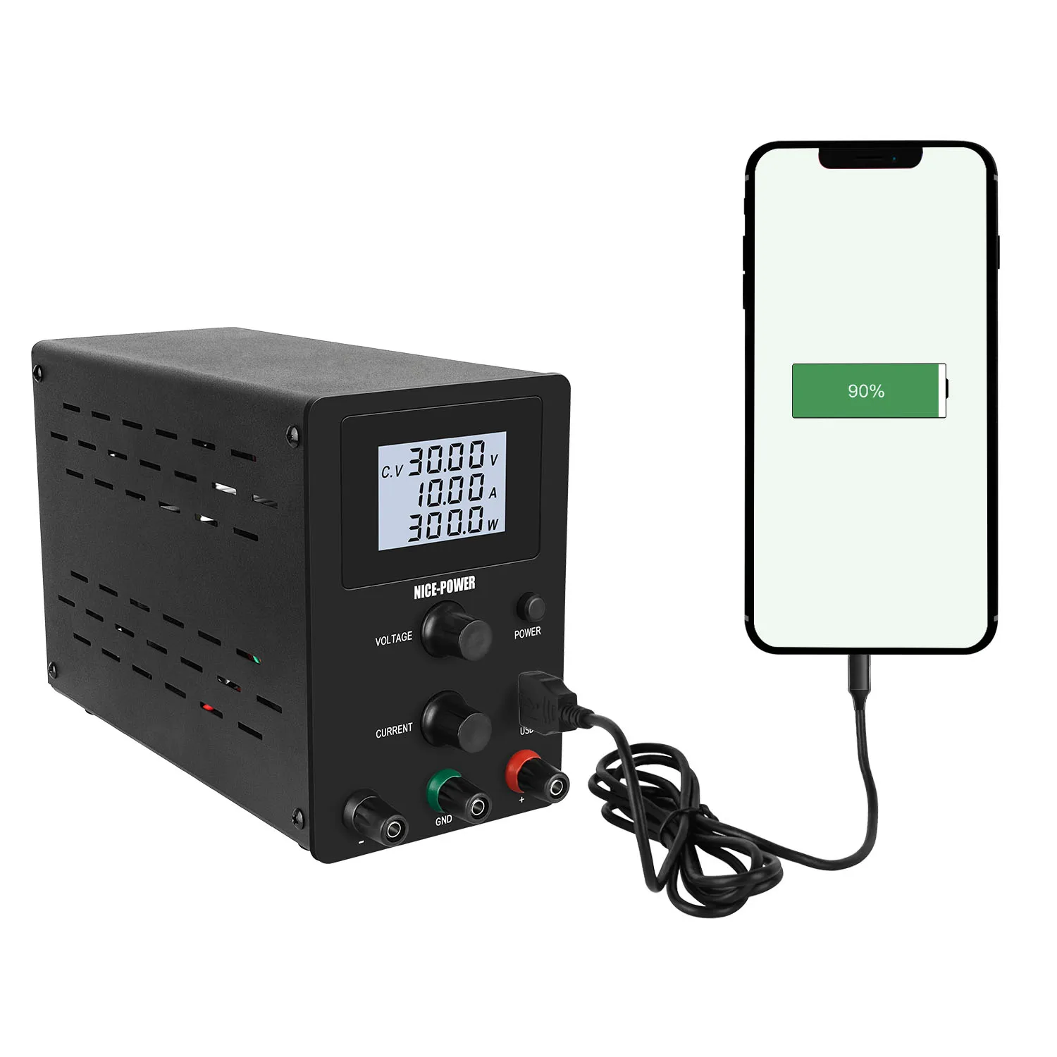 NICE-POWER R-SPS3010D Stable Chilean Power Supply 30V 10A Low Noise Laboratory Adjustable Desktop Power Supply