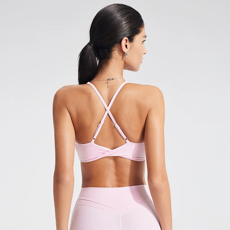 Criss Cross Back Sports Bra Women Yoga Gym Fitness Running Tank Top Shockproof Workout Activewear Ladies Bralette