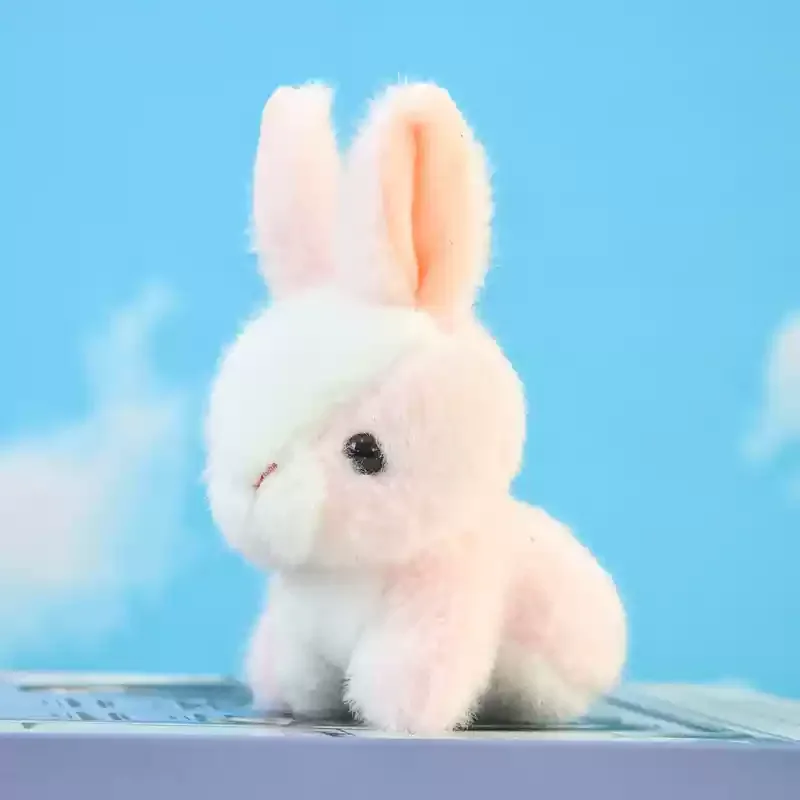 Porte-clés en peluche de simulation de petit lapin pour enfants, doux, mignon, rose, beurre, sac à dos, cartable, cadeau pour fille, nouveau